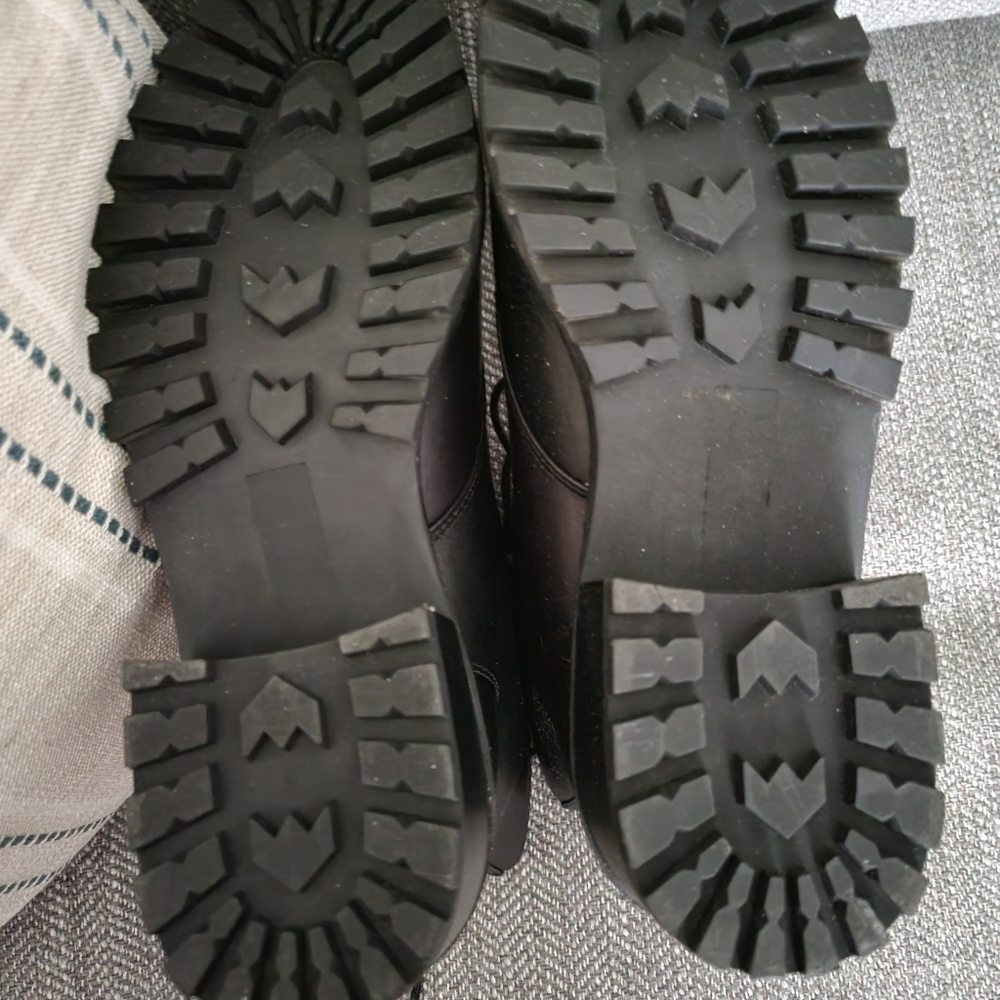 Halston Heritage Black Lois Combat Boots 7.5 - Picture 6 of 9